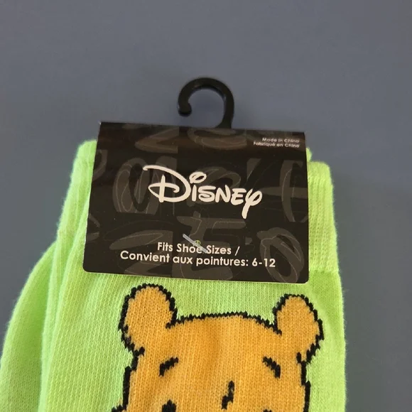 Disney Lime Green Socks with Winnie the Pooh - Picture 4 of 4